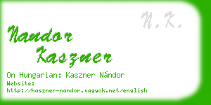 nandor kaszner business card