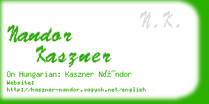 nandor kaszner business card